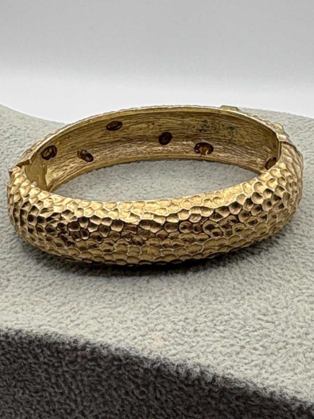 Tat2 Gold Tone Purple Enamel Textured Coin Style Bangle Bracelet - Picture 3 of 6